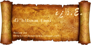 Öhlbaum Emmi névjegykártya